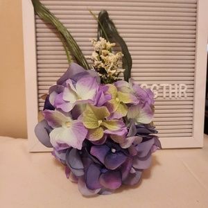 Floral Purple Hydrangeas & Greenery Handmade Hair Clip
